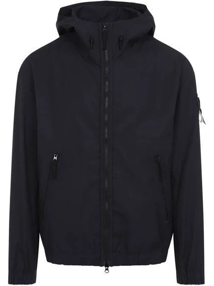 Куртка на молнии со значком с компасом Stone Island blue