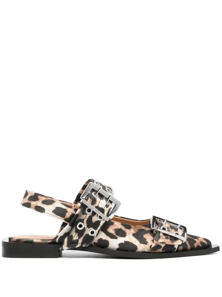 Женские балетки Ganni S2947 Leopard, леопардовые