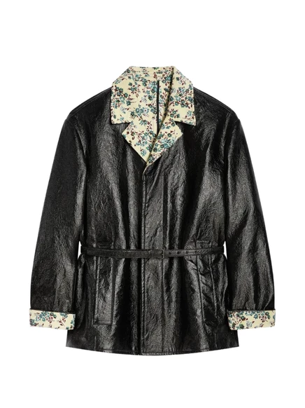 Мужская куртка Dries Van Noten с поясом, черная