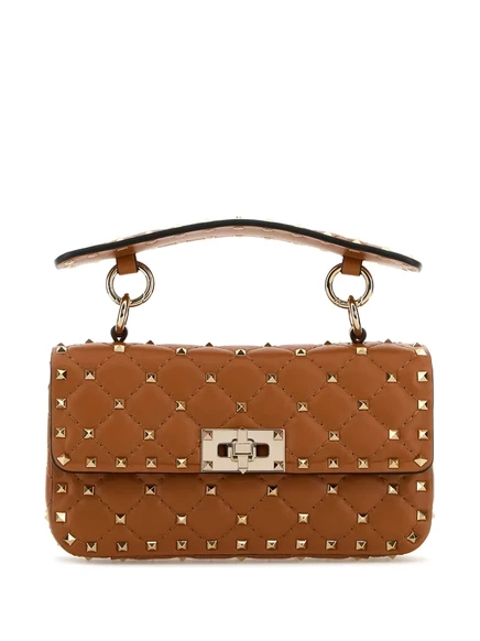 Женская сумка-тоут Valentino Garavani Rockstud Spike, коричневая