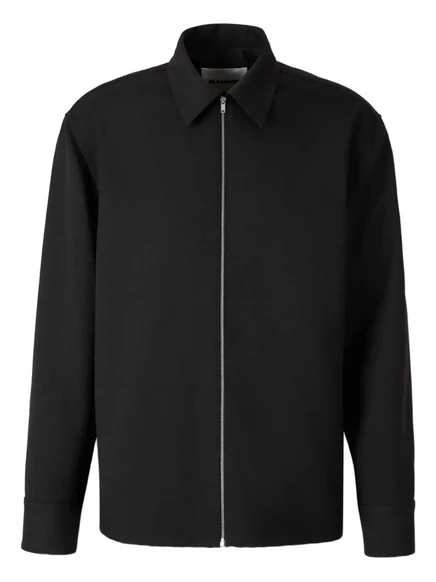 Мужская рубашечная куртка Jil Sander на молнии, черная
