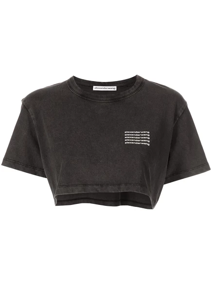 Женская футболка Alexander Wang acid-wash, серая