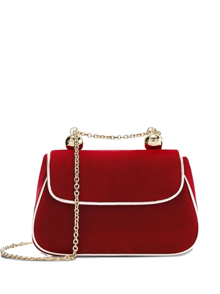 Женская маленькая сумка через плечо Furla на цепочке, красная