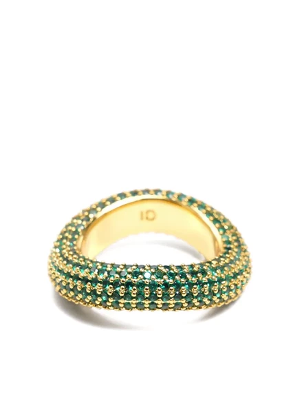 Женское кольцо Izabel Display Beyond позолота 18K, зеленое