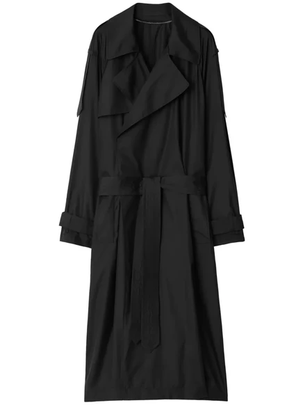 Двубортный шелковый тренч Burberry black