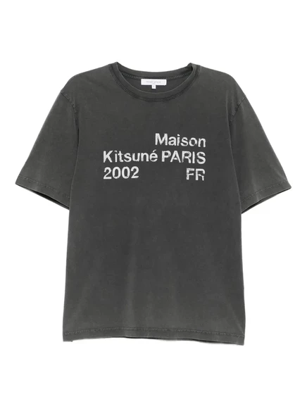 Мужская футболка maison kitsun 2002 faded, дымчато-серый