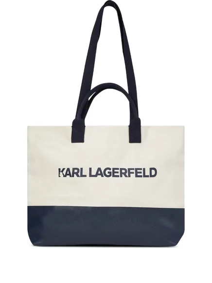 Сумка-шопер Karl Lagerfeld с логотипом, бежевая