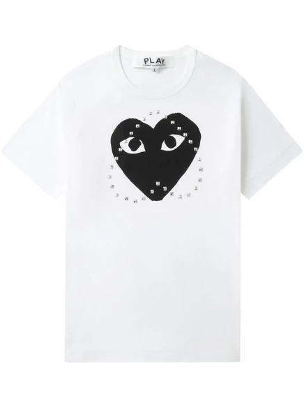 Унисекс футболка Comme des Garçons Play с эмблемой, белая