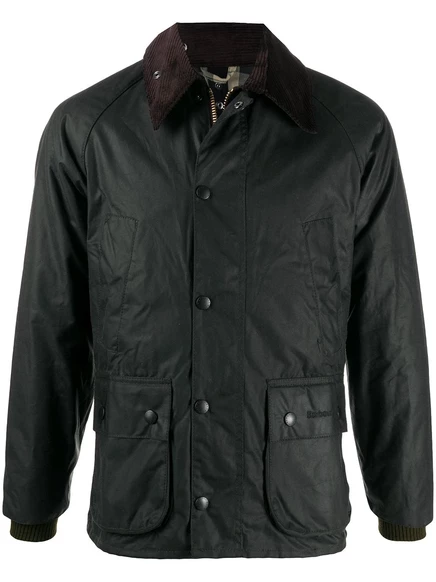 Мужская вощёная куртка Barbour Bedale с вельветовым воротником, зеленая