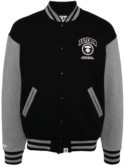 Мужская бейсбольная куртка AAPE BY A BATHING APE, черно-серая
