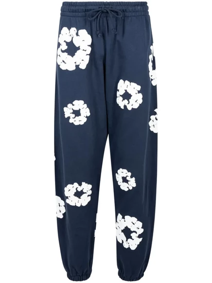 Мужские джоггеры Denim Tears Cotton Wreath, хлопок, синие