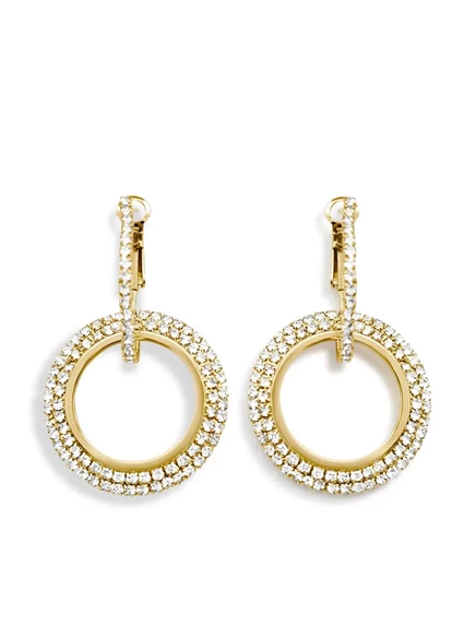 Женские позолоченные серьги HZMER JEWELLERY со стразами