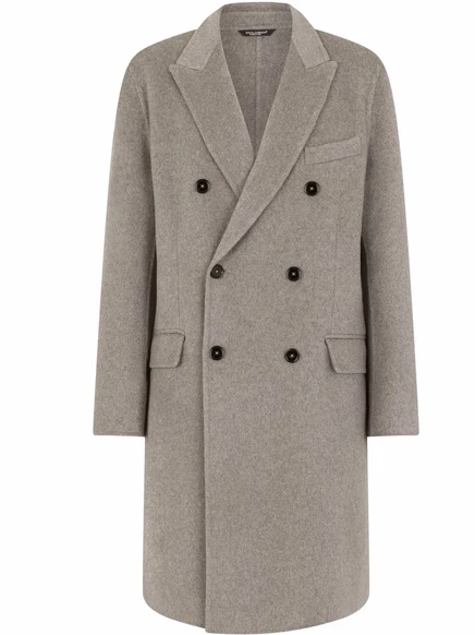 Двубортное кашемировое пальто Dolce & Gabbana grey