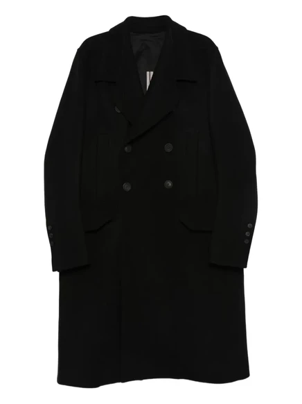 Мужское двубортное пальто Rick Owens, черное