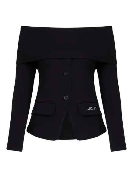 Женский топ Karl Lagerfeld с открытыми плечами, чёрный