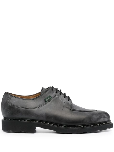 Мужские дерби Paraboot кожаные с потертостями, черные