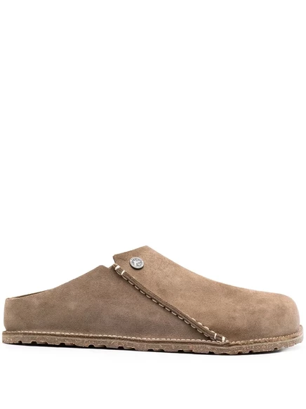 Мужские тапочки Birkenstock Zermatt Premium из замши и телячьей кожи, коричневые