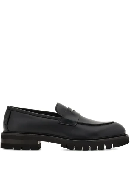 Лоферы-пенни с ремешком-седлом от Ferragamo black