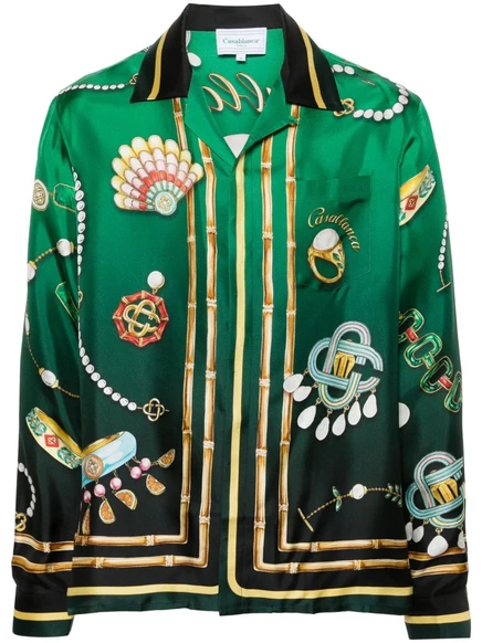 Мужская рубашка Casablanca La Boite A Bijoux, зеленая