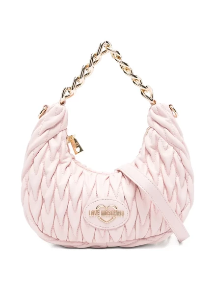 Стеганая сумка через плечо с цепочкой Love Moschino pink