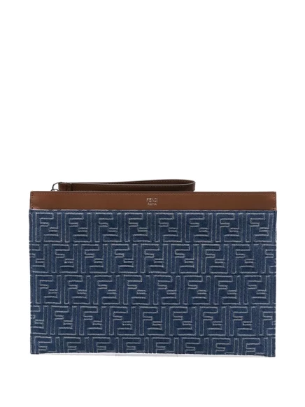 Мужской клатч Fendi с монограммой, синий