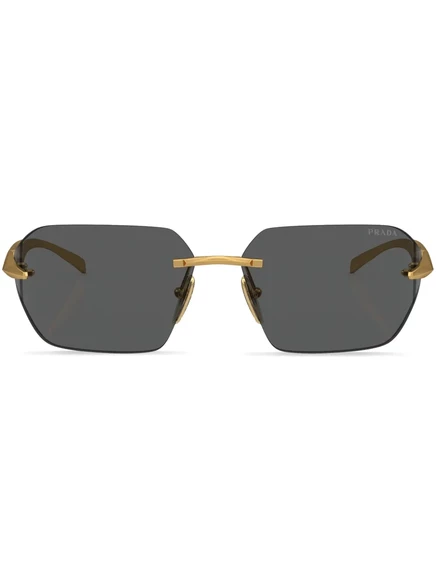 Солнцезащитные очки Prada Eyewear для подиума без оправы gold