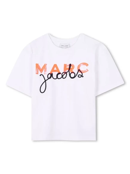 Детская футболка Marc Jacobs Kids с логотипом, белая