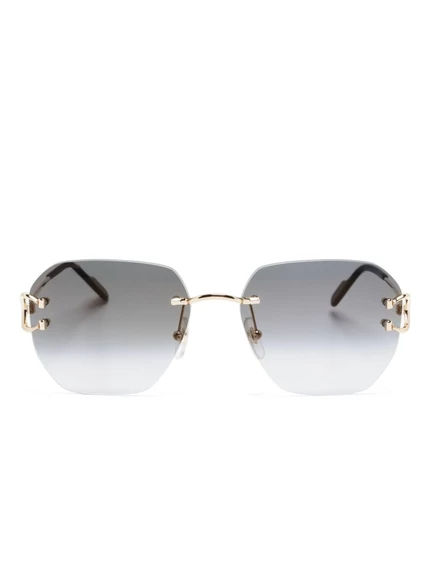 Солнцезащитные очки Cartier Eyewear Signature C без оправы, золотистые