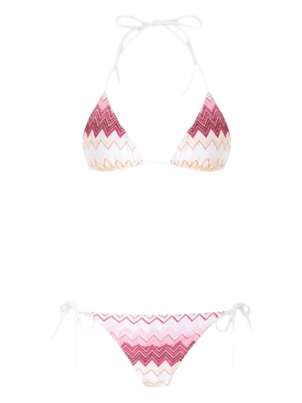 Женский купальник-бикини Missoni с зигзагообразным узором, разноцветный