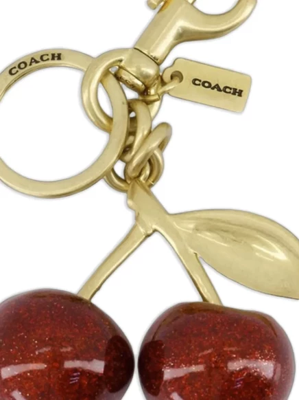 Женский брелок Coach Cherry с блёстками, золотистый