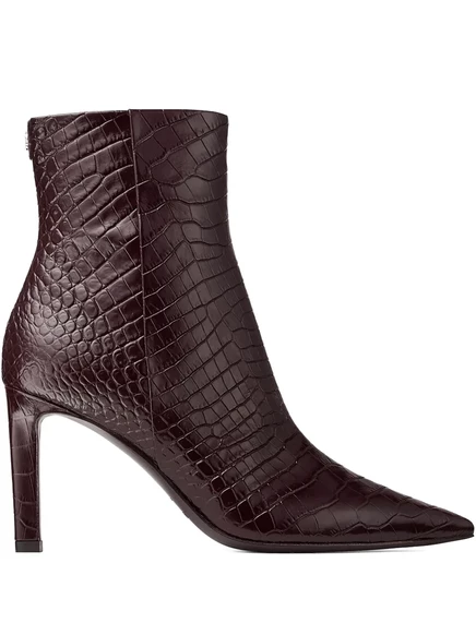 Ботильоны Jimmy Choo 85 мм Frankie с эффектом крокодила brown