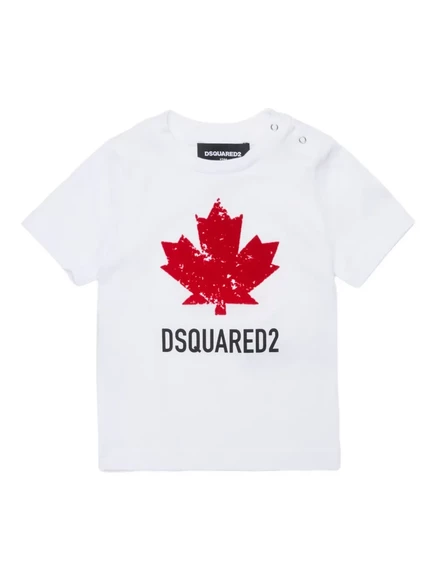 Детская футболка DSQUARED2 Kids с логотипом, белая