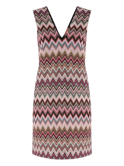 Женское мини-платье Missoni с зигзагами, розовое