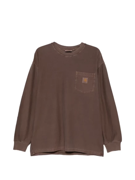 Мужская футболка Carhartt WIP, длинный рукав, коричневая