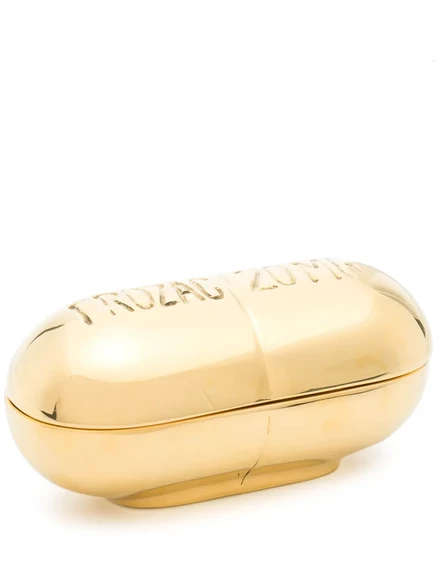 Декоративная шкатулка Jonathan Adler Prozac, золотистая