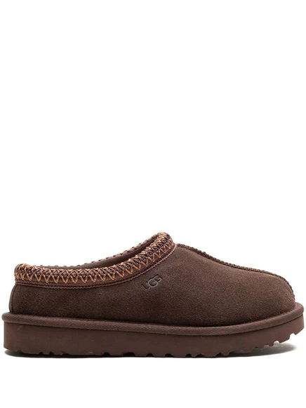Тапочки UGG Tasman с контрастной строчкой brown