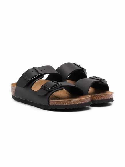 Детские сандалии Birkenstock Arizona на пряжке, черные