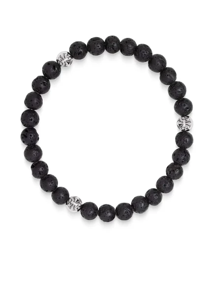 Мужской браслет Nialaya Jewelry 6 мм из оникса, черный