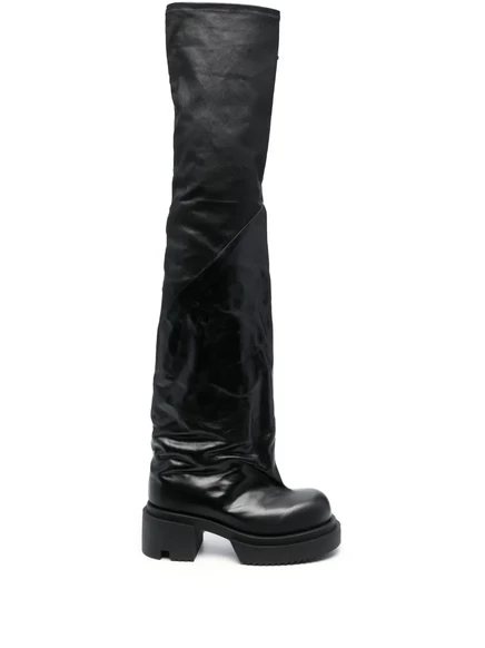 Мужские ботинки Rick Owens Bogun кожаные, 78 мм, черные