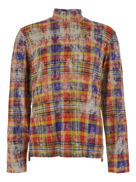 Клетчатый свитер Vivienne Westwood с высоким воротом red