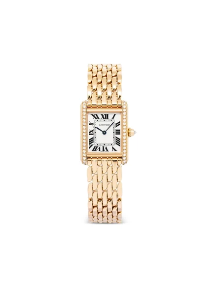 Женские часы Cartier Tank Louis 22 мм розовое золото, белый