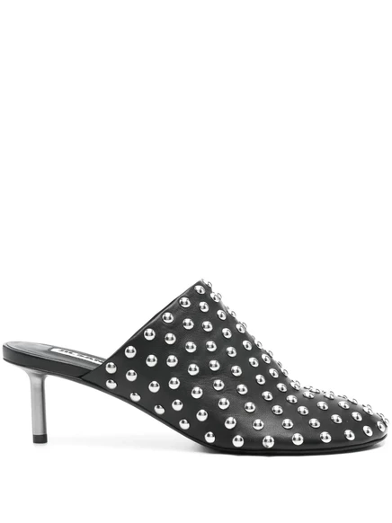 Женские мюли Jil Sander 60 мм с заклепками, черные