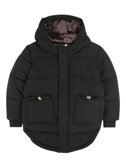 Подростковое стеганое пальто Boss Kidswear, черное