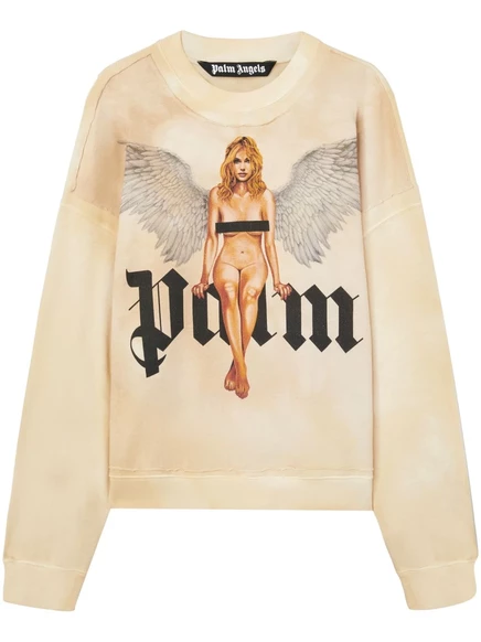 Свитшот с украшением в виде кристаллов Palm Angels neutrals