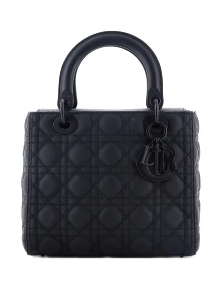 Женская сумка Christian Dior Lady Dior Cannage миди, черная