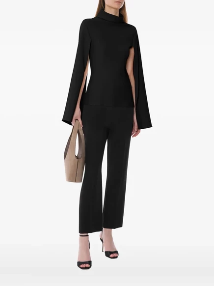 Блузка с расклешенными рукавами и имитацией шеи от Alberta Ferretti black