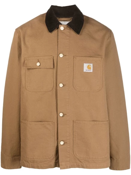 Однобортное пальто из органического хлопка Carhartt WIP Michigan brown