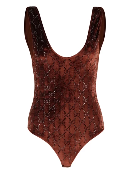 Хлопковое боди от Gucci brown