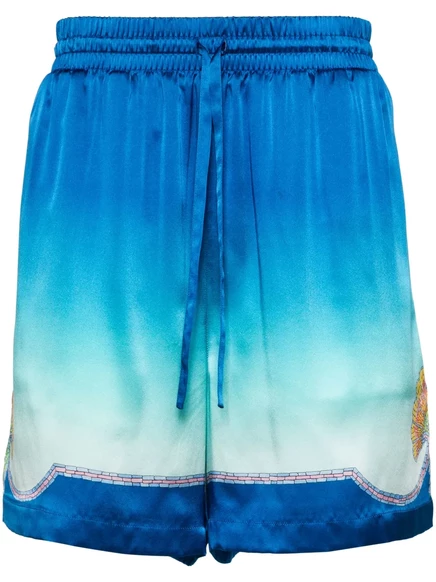 Мужские шелковые шорты Casablanca Coquillage, синие