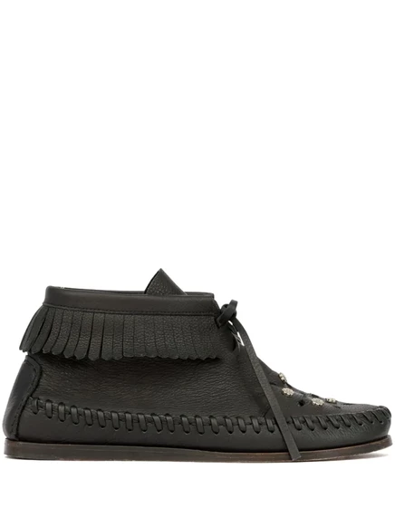 Женские ботинки isabel marant felsa из кожи с бахромой, черные